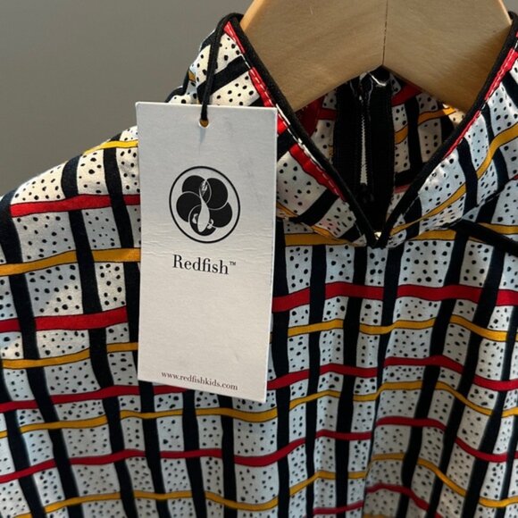Redfish Kids Cotton Dress – Red/Yellow Print | Size 8 (BNWT) - Picture 2 of 6